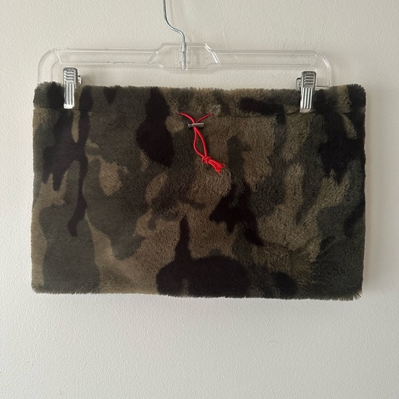 Alembika Faux Fur Camo Camisole Tube Top Gorpcore Green Drawstring Closure - Picture 2 of 8